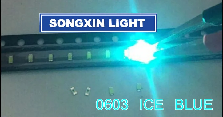 

100pcs 0603 Ice Blue 1608 Ice Blue Clear Ultra Bright Blue SMD LED Indication