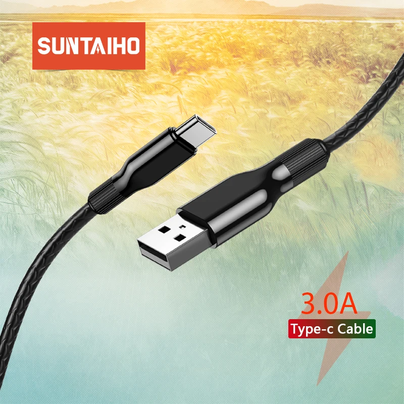 Suntaiho USB نوع C كابل ل Xiaomi Redmi ملاحظة 7 USB C كابل لسامسونج S9 سريع شحن سلك USB-C كابل شاحن الهاتف المحمول