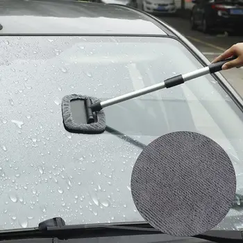 

Car Windshield Cleaning Tool with Extendable Handle Brush Washable Reusable Microfiber Pads Super Absorbent Car Drying Towel