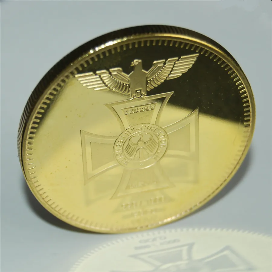 24KT Bullion German Coin 24K Gold Plated Clad DEUTSCHES EAGLE REICHSBANK 1871 Germany Round Coins (20)