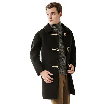

New Fashion Gray Coat Black Khaki Blue Jackets & Coats Single Breasted Casual Mens Wool Jackets Winter For Male