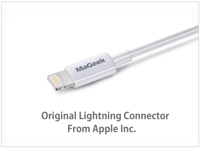 MaGeek 1,0 m/3.3ft кабели для мобильных телефонов MFi Lightning-USB кабель для iPhone 6 6s 5S iPad 4 mini Air 2 iOS 8 9 10