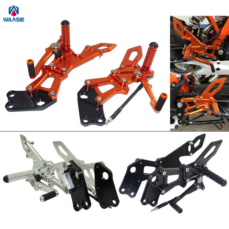 Motorcycle Adjustable Rider Rear Sets Rearset Footrest Foot Rest Pegs