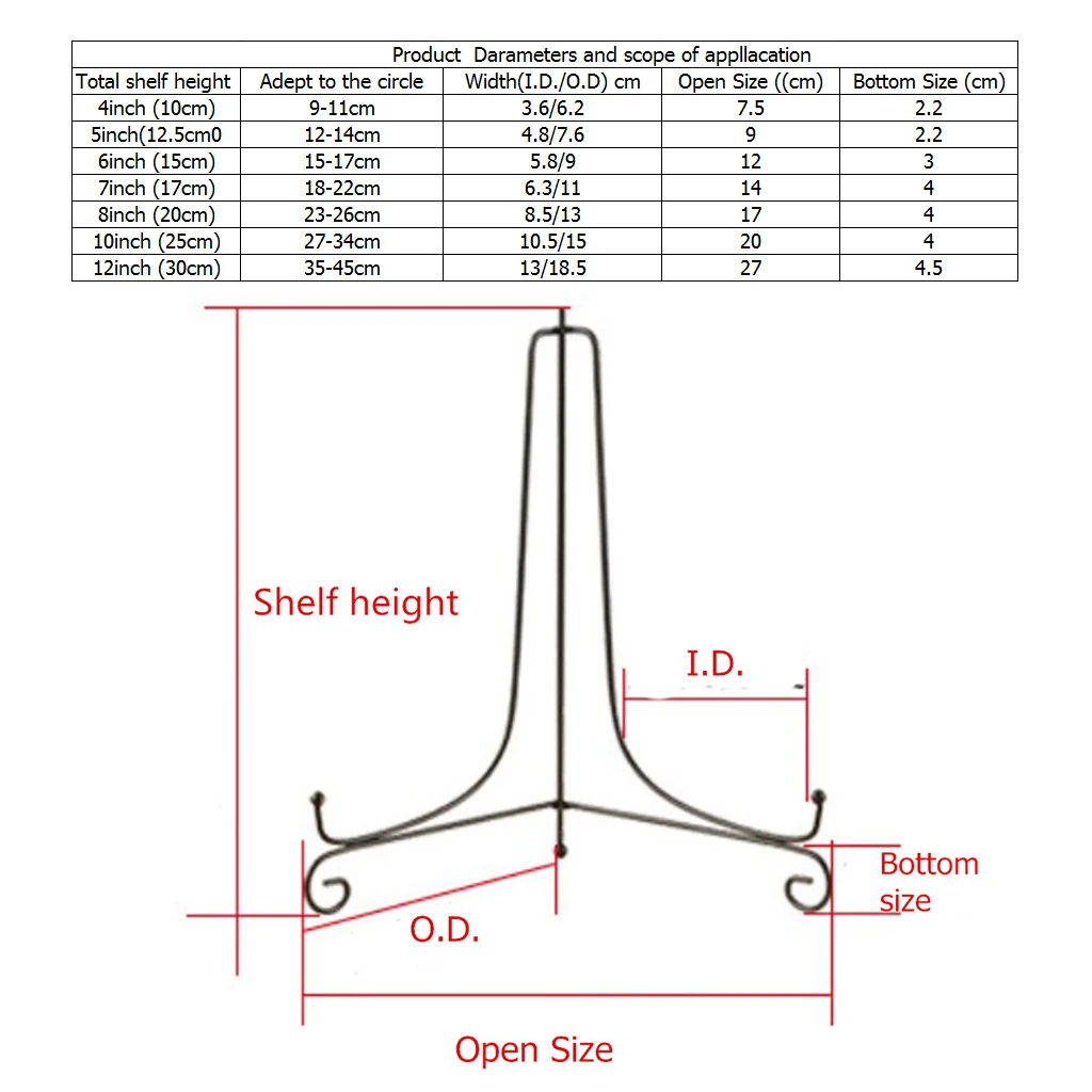 Home China Plate Display Stand Rack Photo Frame Display Easels Gold 6inch Home China Plate Display Stand Rack Photo Frame Display Easels Gold 6inch