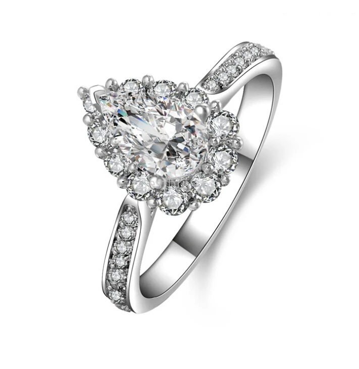 1 ct large simulated pear cut diamond platinum plated wedding love cocktail ring for women cocktail party ring - Large Wedding Rings 1 ct large simulated pear cut diamond platinum plated wedding love cocktail ring for women cocktail party ring - Large Wedding Rings