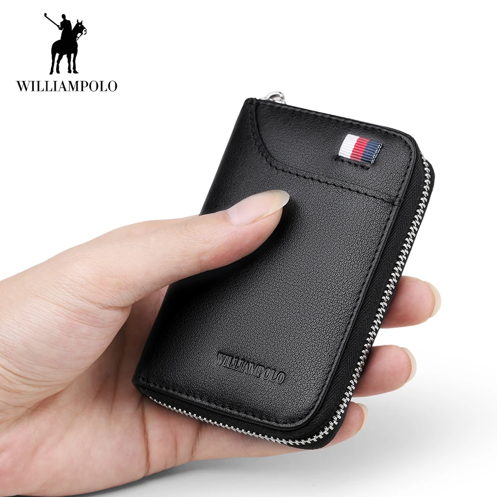Мужской кошелек WilliamPOLO 2019 кредитница из натуральной кожи органайзер для