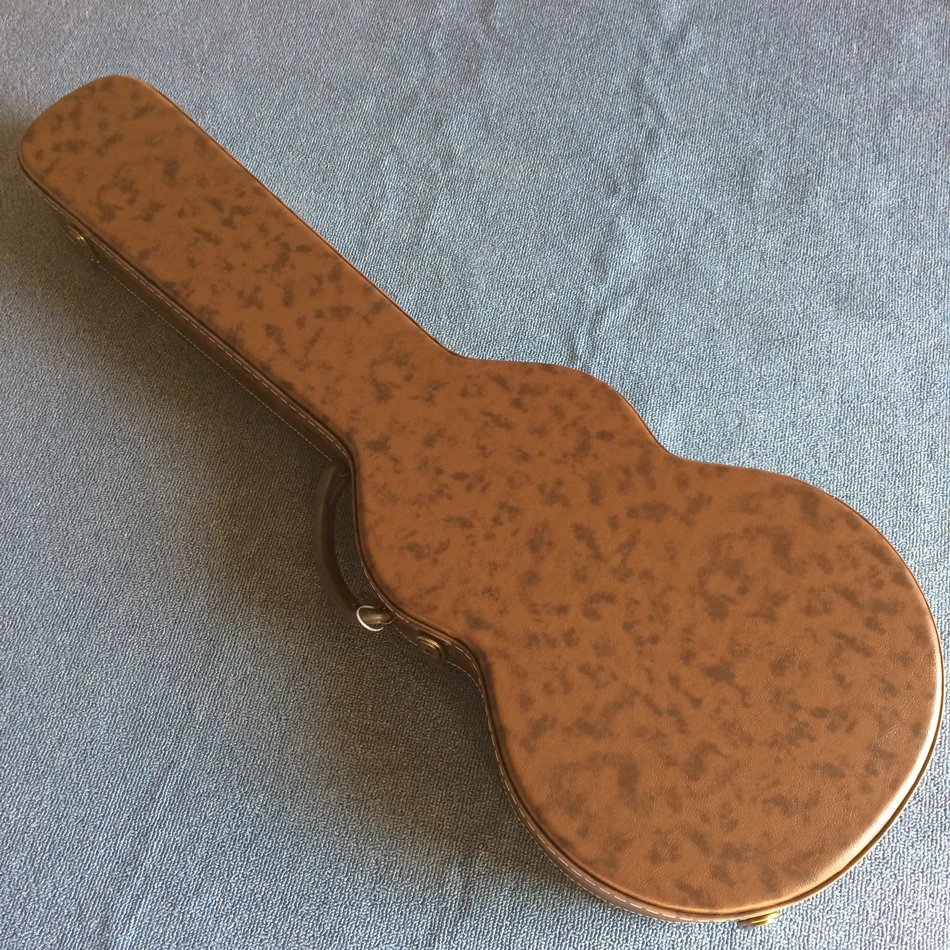 New style, high quality custom electric guitar hard case, brown leather