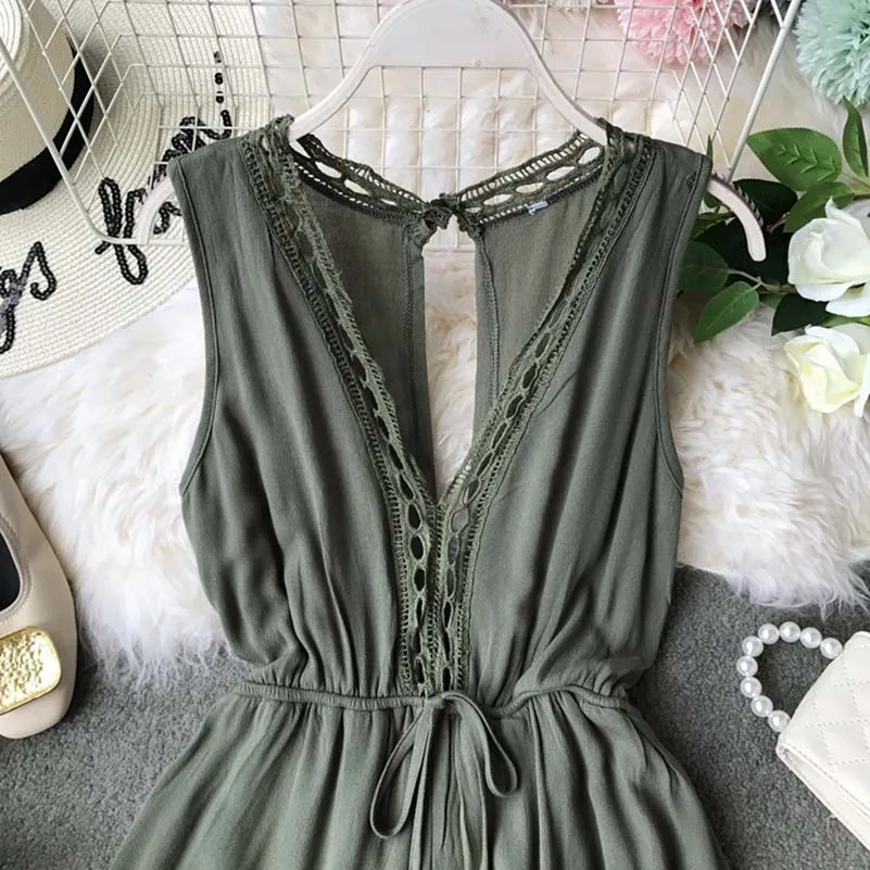 Casual Romper Women Jumpsuit Solid Bodysuit Summer V-Neck Overalls For Women Macacao Feminino Combinaison Femme Casual Romper Women Jumpsuit Solid Bodysuit Summer V-Neck Overalls For Women Macacao Feminino Combinaison Femme