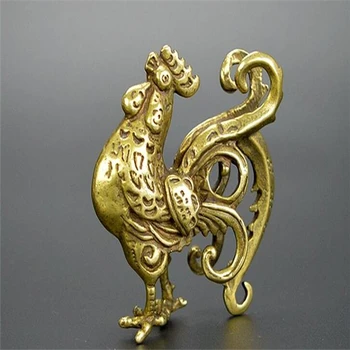 

China Pure brass cock small statue
