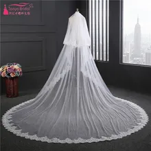 Свадьба в часовне вуаль 3,5 м два слоя белого цвета и цвета слоновой кости, аксессуары для свадьбы свадебный Свадебная Фата с расческой свадебная фата Свадебные вуали veu de noiva HL16