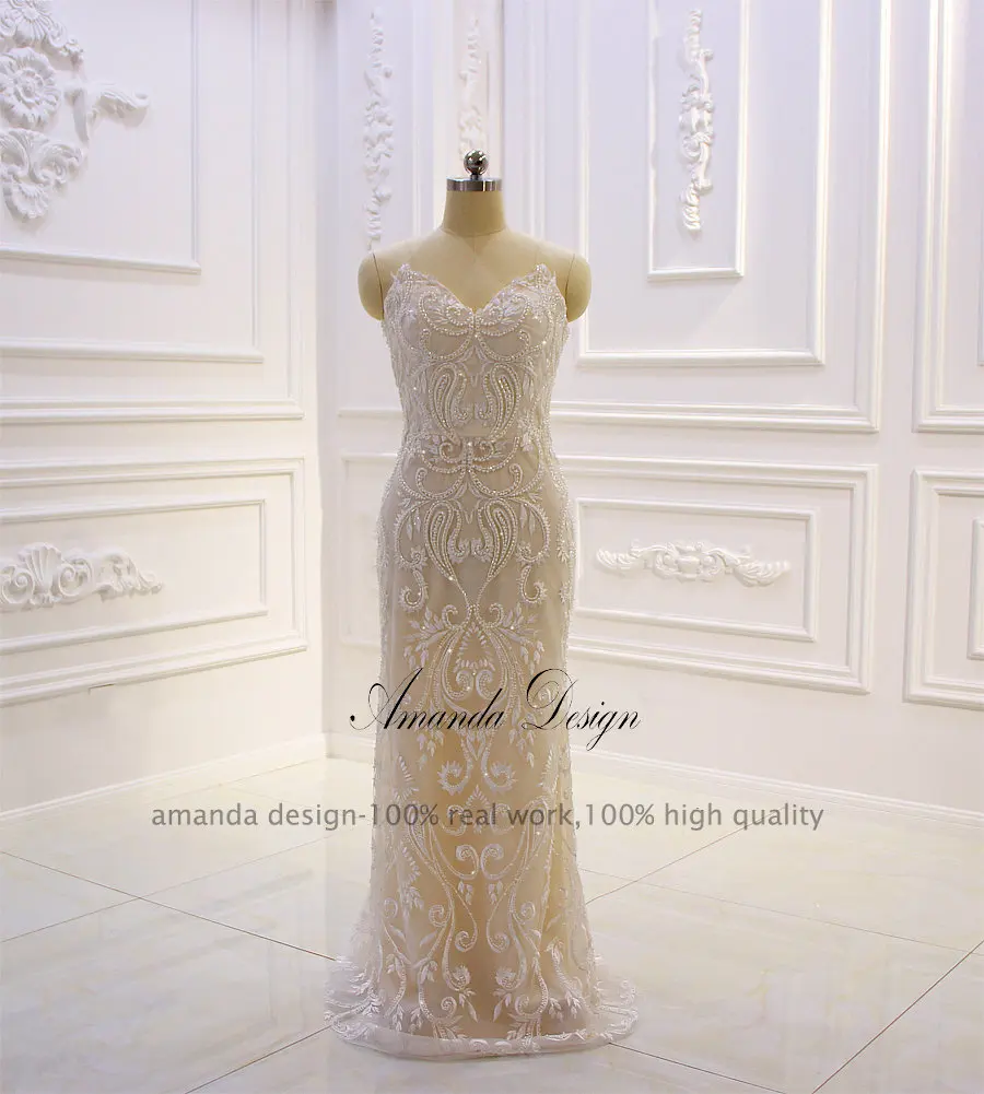 Аманда дизайн robe de mariee с открытыми плечами кружевные аппликации c бисером свадебное платье со съемной юбкой