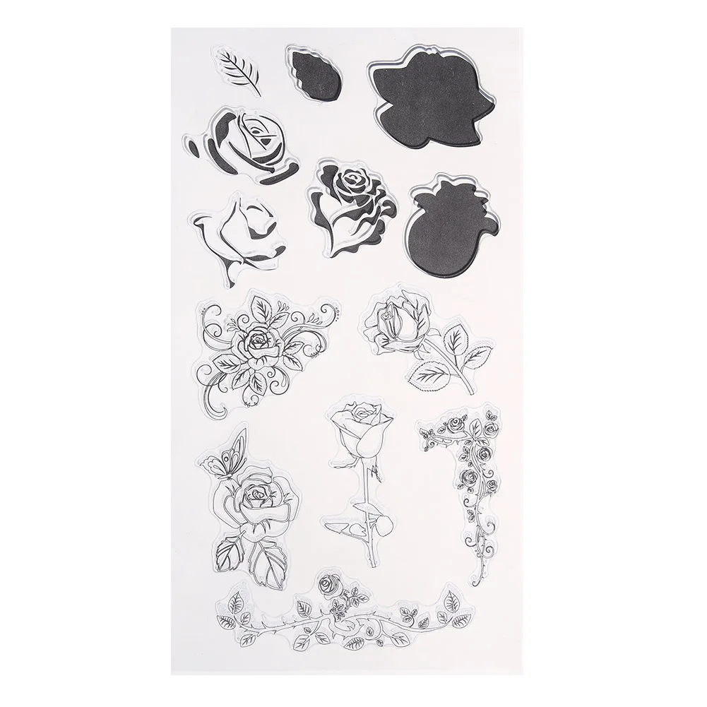 18 видов стилей прозрачные штампы для скрапбукинга DIY печать карты ручной работы украшение для открыток бабочка цветок силиконовый штамп - Цвет: 03