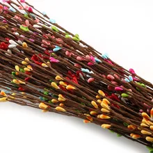 Дешевые 10 шт 40 см DIY Скрапбукинг декоративный венок поддельные бутон искусственные ветви цветок железная проволока для украшения свадьбы Цветы