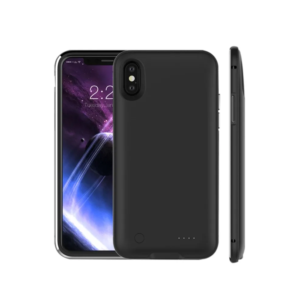 

5000mAh Metal Frame Phone Case Battery Charger Case For iPhone X Protable Power Bank External Battery Case
