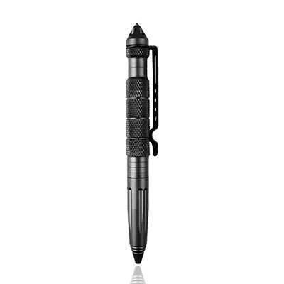 Self Portable Multipurpose Anti-skid personalized Aviation Aluminum Personal Self Defense Tactical Pen Tool Tungsten Steel Head - Цвет: Черный