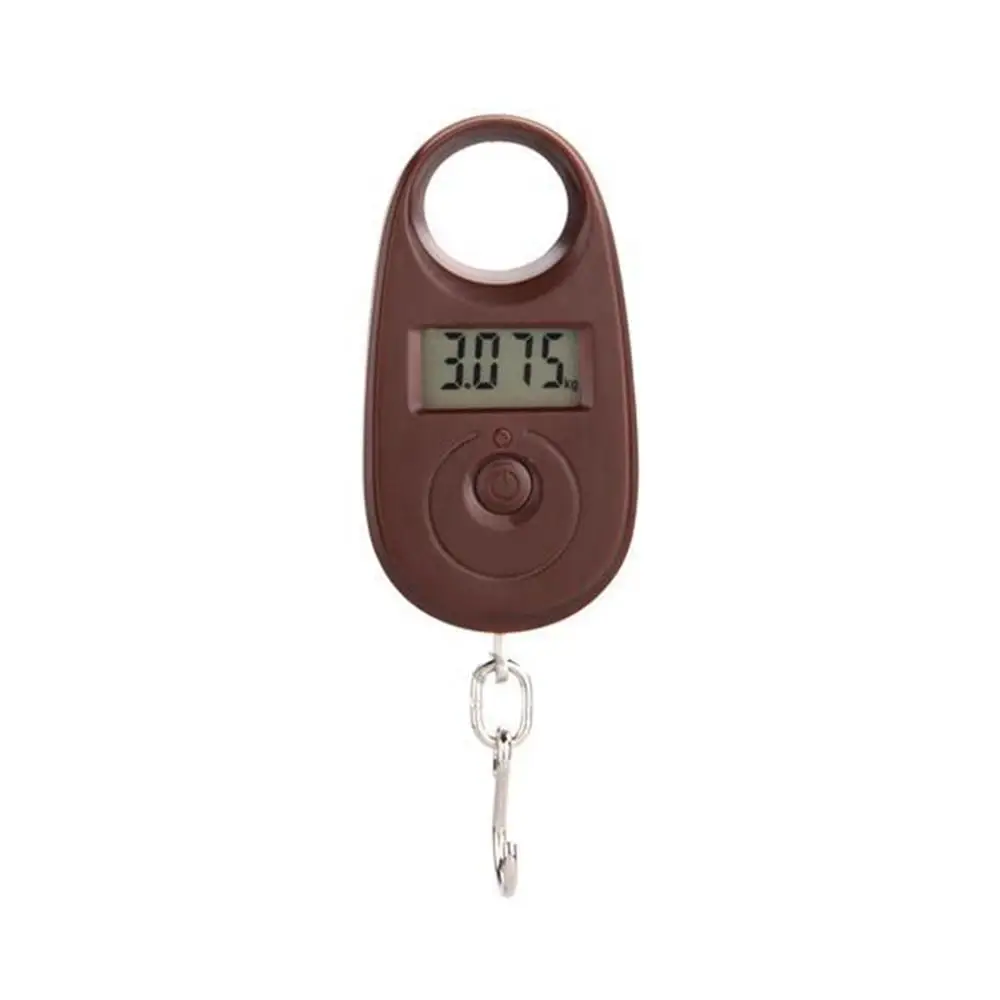 25 кг/5 г карманный портативный крюк с ЖК-дисплеем Вес взвешивания Мини Электронные цифровые весы для багажа Портативный Баланс - Цвет: Brown