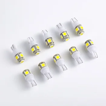 

10PCS Car Led 12v T10 Light T10 5050 Super White 194 168 w5w T10 Led Parking Bulb Auto Wedge Clearance Lamp Car Styling