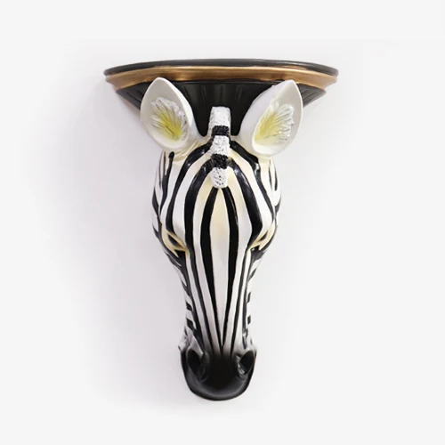 Zebra Настенная ваза из смолы с головой животного, украшение для дома, подвесная Фреска, ремесла для гостиной, искусственный цветочный горшок, украшения, кулон, искусство, Свадебный сад - Цвет: Zebra