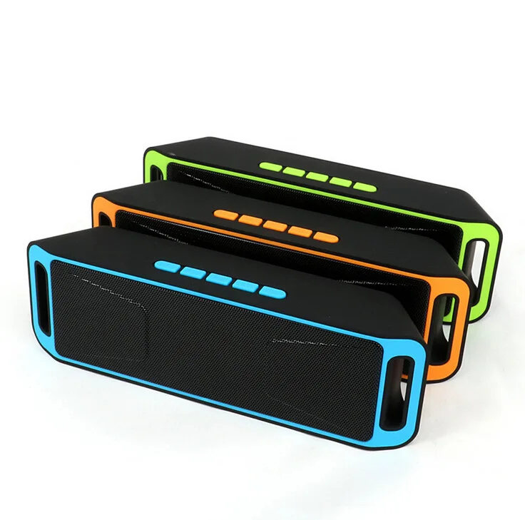 Portable Bluetooth Speaker wireless mini Speaker Amplifier Stereo Subwoofer Speaker TF USB FM Radio Built-in Mic Dual Bass SP208