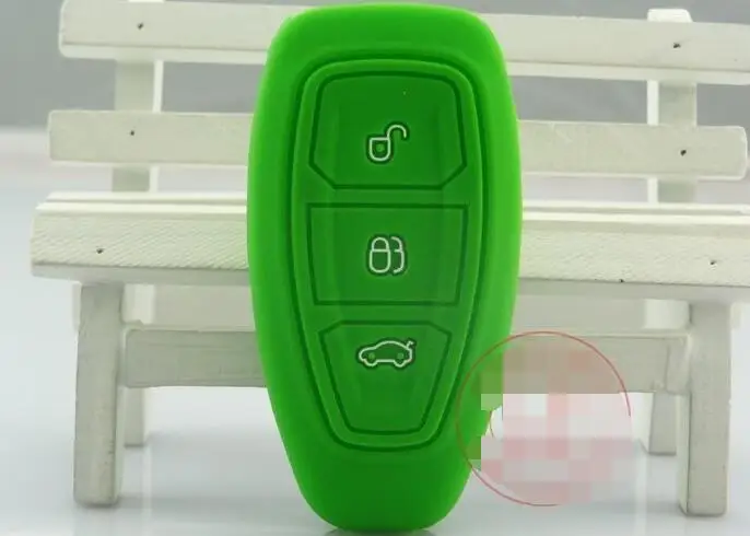 Автомобильный силиконовый чехол для ключей, автомобильный держатель ключа, корпус ключа для ecosport fiesta, фокус, автомобильные аксессуары, Стайлинг автомобиля - Цвет: Зеленый