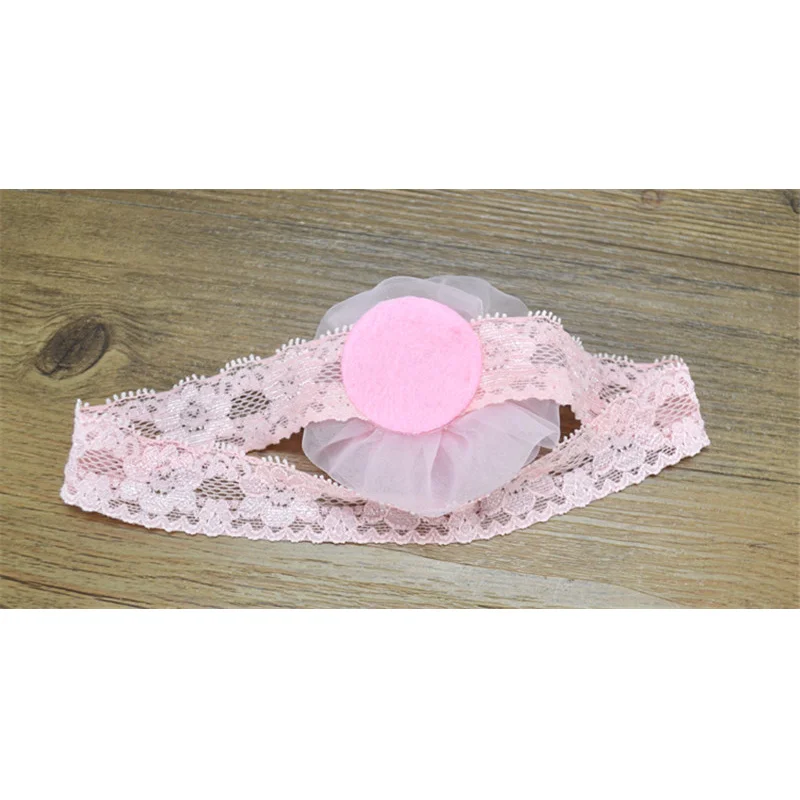 3Lace Flower Baby Child Girl Headband Elastic Comfortable Hair Accessories Headwrap for Beautiful Princess Dress Up