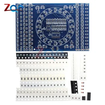 

DIY Kit SMD Rotating Flashing LED Components Soldering Practice Board Skill Electronic Circuit Training Suite 90x60x1.6mm