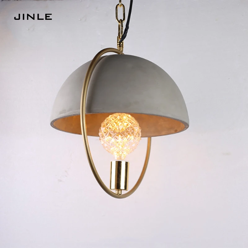 

LED Cement process lamp metal retro industrial pendant lights personality creative single-head dining bar droplamp free shipping