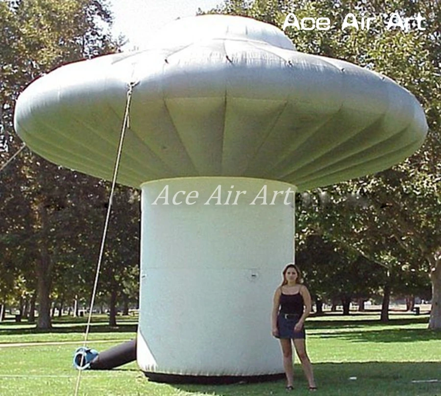 Outdoor Standing Giant Sliver Inflatable Ufo Shaped Shelter Tent For