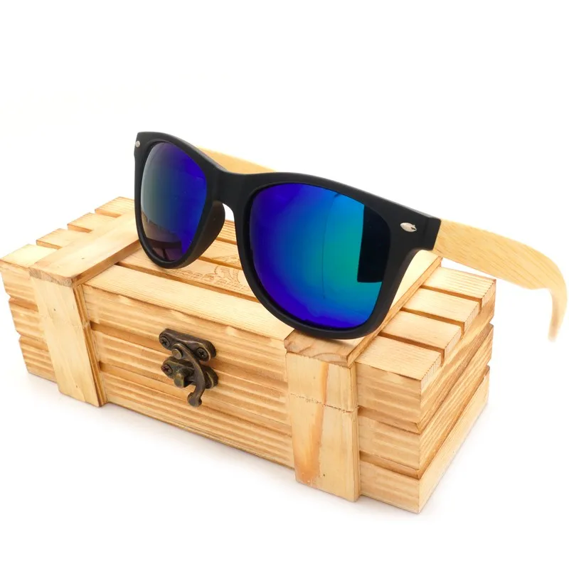 BOBO BIRD, квадратные Винтажные Солнцезащитные очки для мужчин и женщин, деревянные солнцезащитные очки, Ретро стиль, поляризационные очки, бренд oculos - Цвет линз: CG004Blue