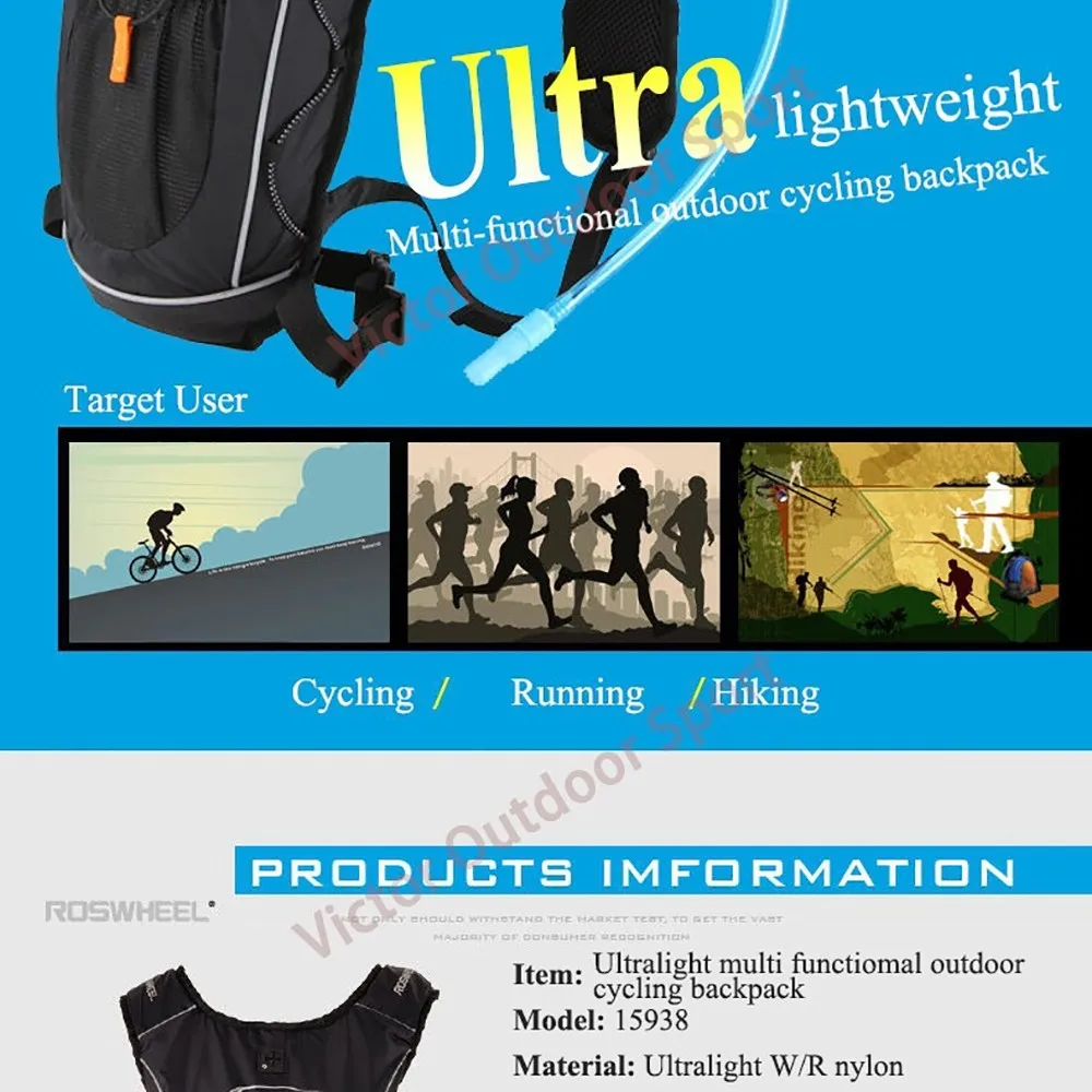 Clearance Roswheel Waterproof Cycling Backpack MTB Bike Hydration Backpack Lightweight Sport Travel Backpack Water Bag Mochila Hidratacion 1