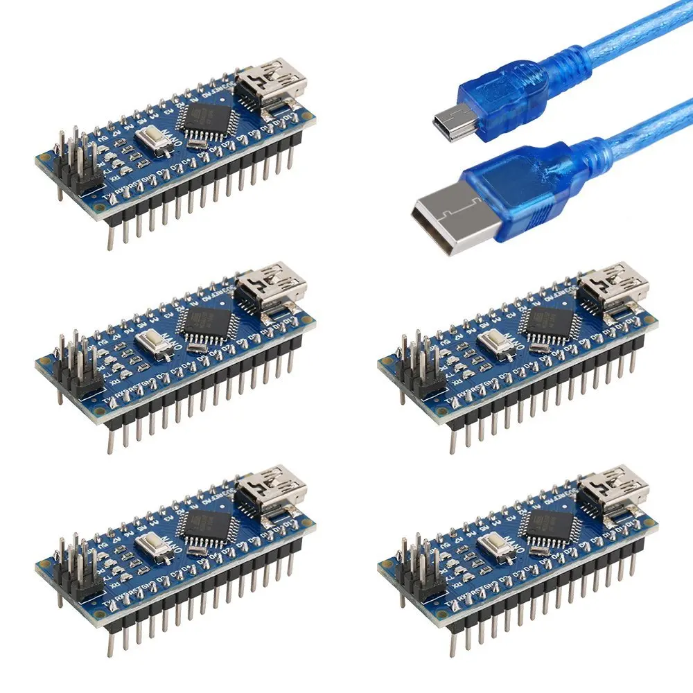 Для Arduino Nano V3.0, Nano board ATmega328P 5V 16M плата микроконтроллера с usb-кабелем(Nano x 5+ кабель