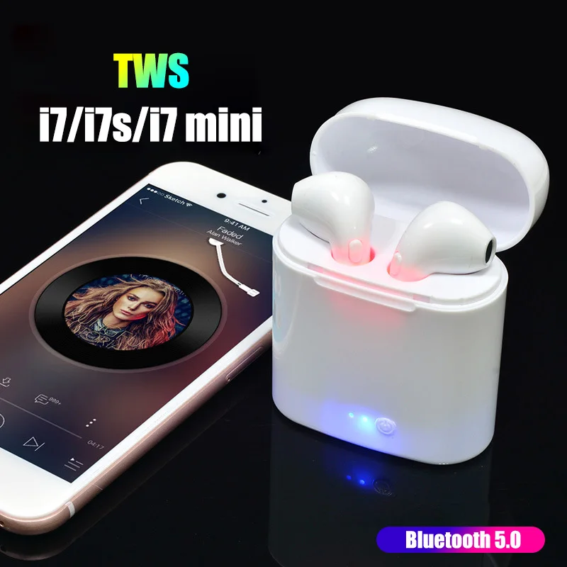 

i7s Tws Bluetooth Earphones Mini Wireless Earbuds Sport Handsfree Earphone Cordless Headset with Charging Box for xiaomi Phone