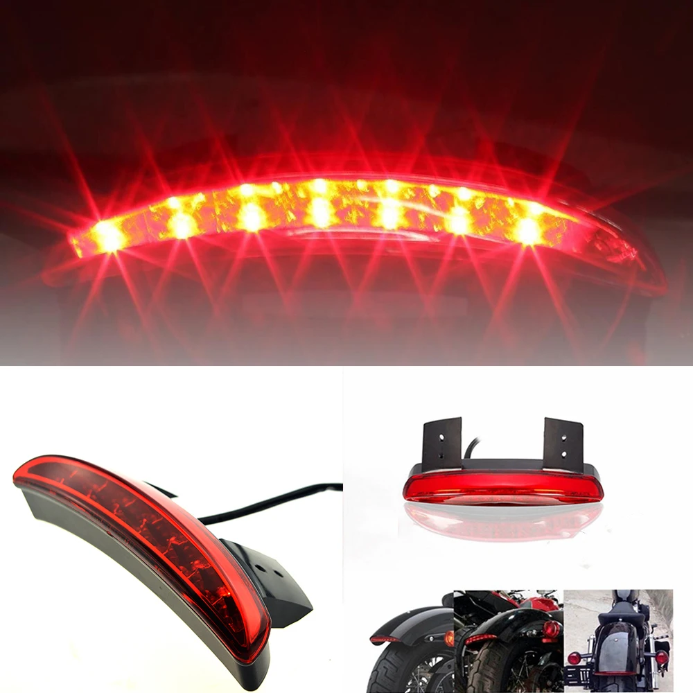 Evomosa Motorcycle LED Brake Light Motorbike Tail Light Rear Fender