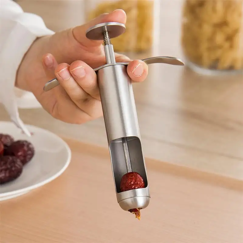 

304 Stainless Steel Cherry Jujube Corer Pitter Fruit Kitchen Olive Core Gadget Stoner Remove Pit Tool Seed Push Out