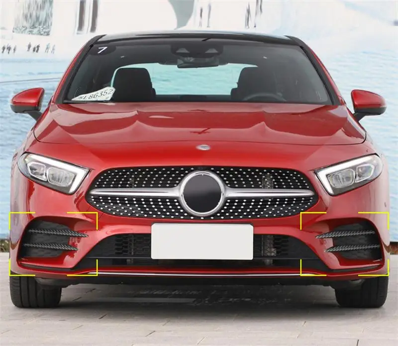 Автомобильный Стайлинг для Mercedes Benz A Class A180 A200 головная противотуманная фара решетка рейки авто фары крышка наклейка декоративная отделка Аксессуары