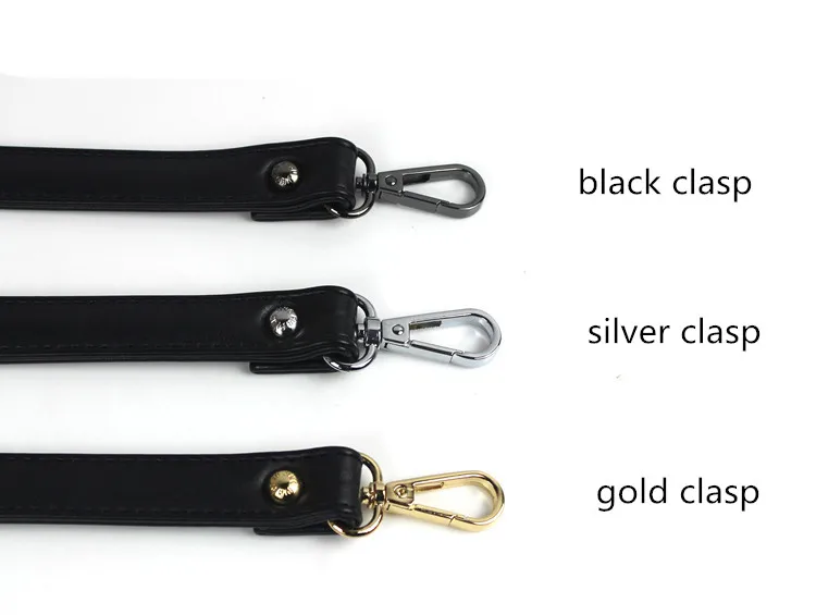 Elegant Black PU Leather Shoulder Strap with Clasp - Handbag Accessory, Adjustable Length