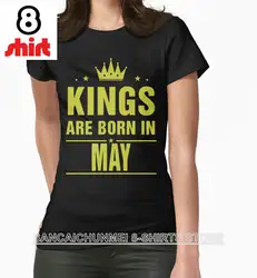 2018 г. ограниченное предложение Мода o-образным вырезом с коротким Broadcloth уличная Tumblr Лето Футболки футболка Kings рождаются в мае