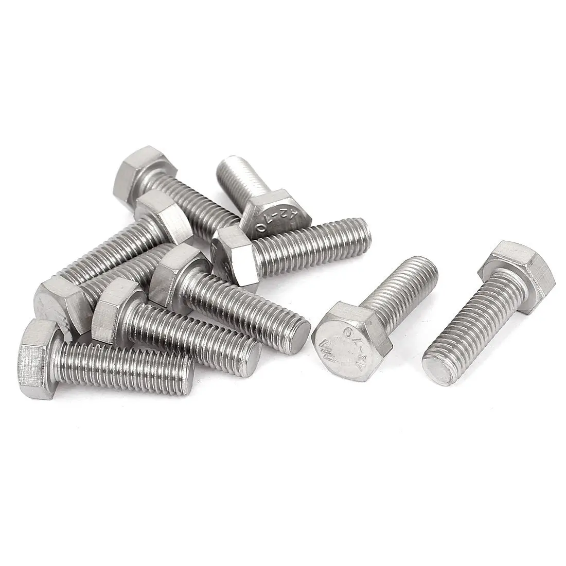 

M8 x 25mm Thread DIN933 Stainless Steel Hex Head Screw Cap Bolt 10 Pcs