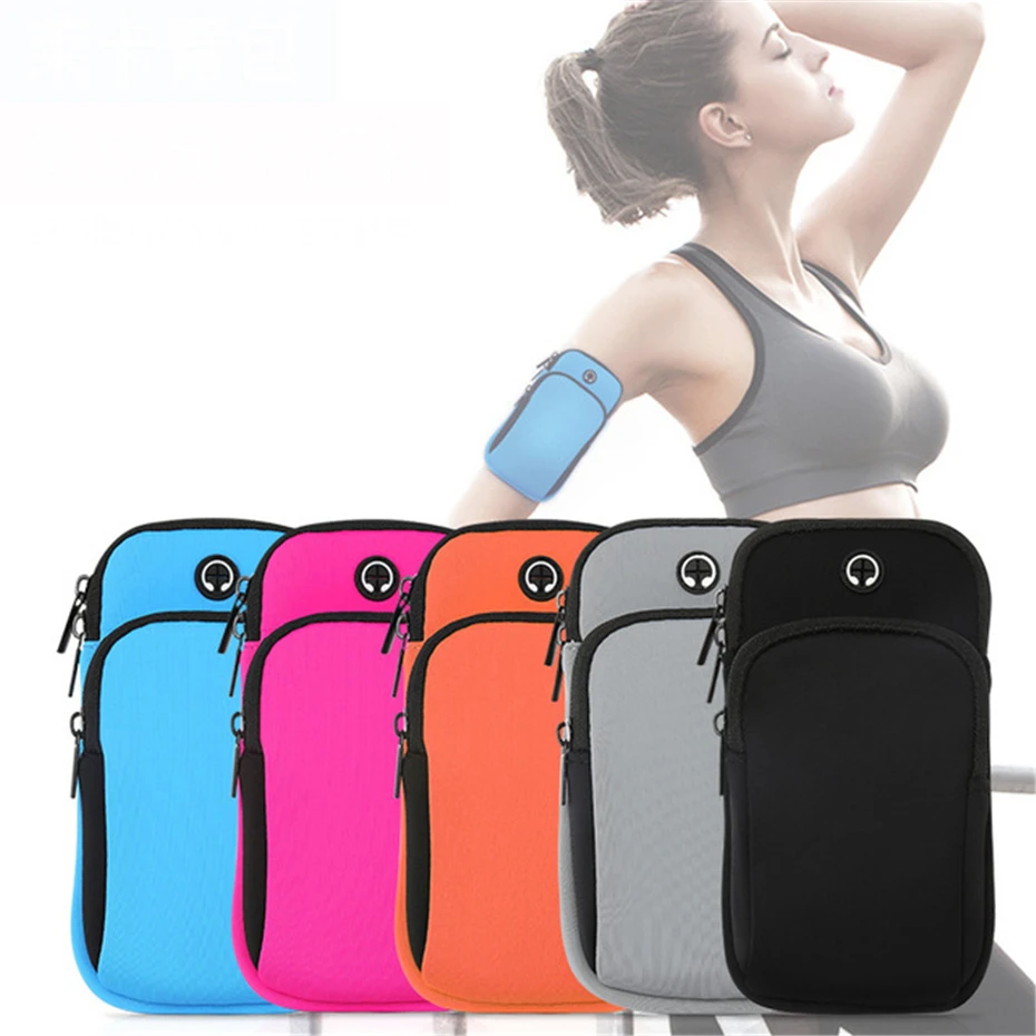 تشغيل شارة العالمي 4 إلى 6 بوصة الهاتف المحمول مريحة الذراع الفرقة ل iphone X 7 8 6 s 6 زائد الرياضة الهاتف كيس مزموم