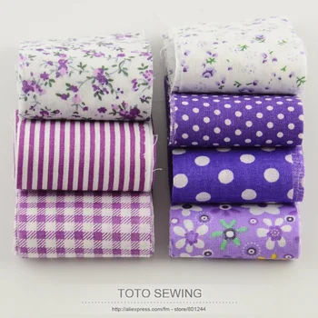 

F028# new arrivals purple sets 100%cotton fabric 7pcs/lot 5cm x100cm quilting patchwork jelly roll fabric strips handmade crafts
