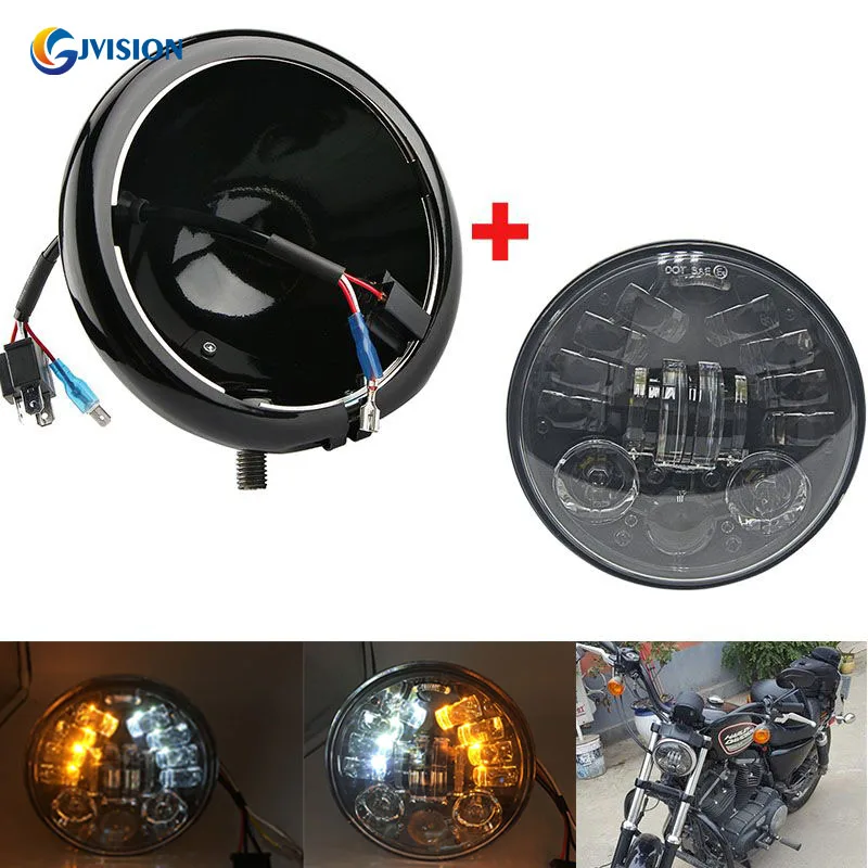 

Moto Accessories 5.75 inch Round led Projector headlight 5 3/4'' Driving lights for harley/Honda/Yamaha/Suzuki/Kawasaki/Ducati