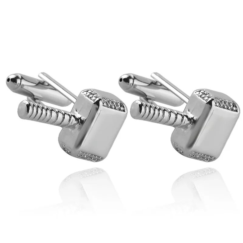 Trendy Metal Hammer Luxury Men Shirts Cuff Links Button Comics Superhero Cufflinks Shirt Cufflink for Men's Gifts Jewelry 1 Pair |