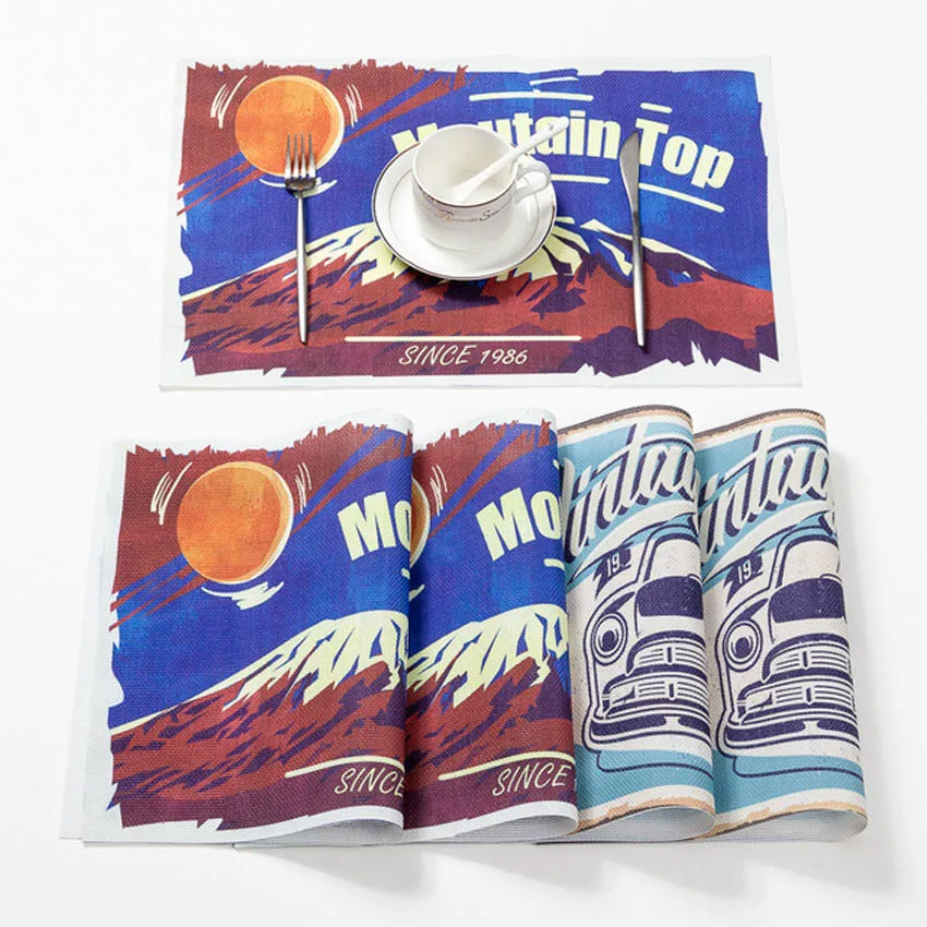 PVC صديقة للبيئة الجدول الحصير لوحات الرسم بالطلاء المفارش للمطبخ الجدول طاولة طعام ثابت الحرارة شريط طاولة القهوة سادة كوستر