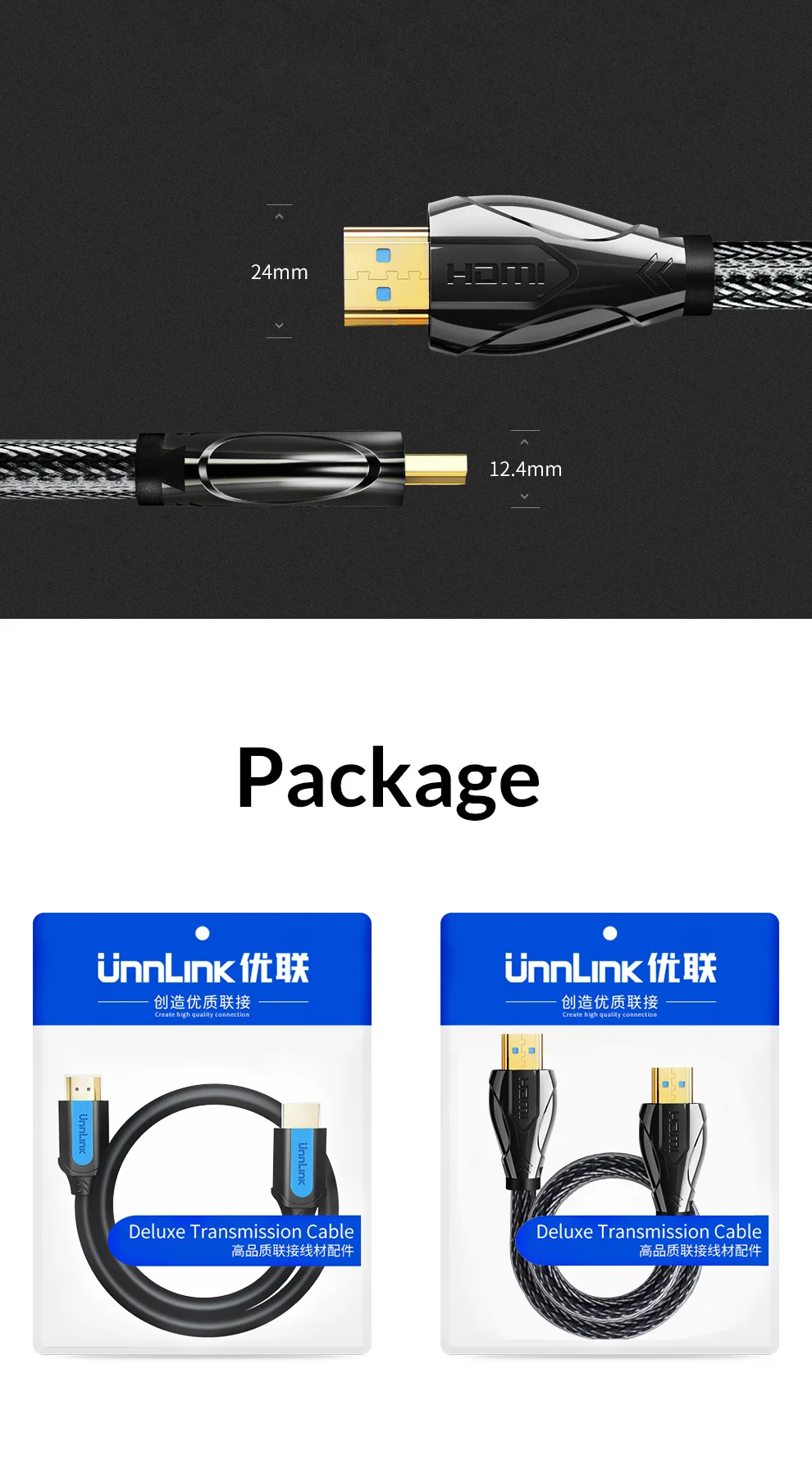 Unnlink HDMI кабель UHD 4 k@ 60Hz 2,2 HDR 2,0 HDMI КАБЕЛЬ HDCP переключатель разветвитель для проектора PS4 ТВ компьютер ноутбук 0,5 M-25 M