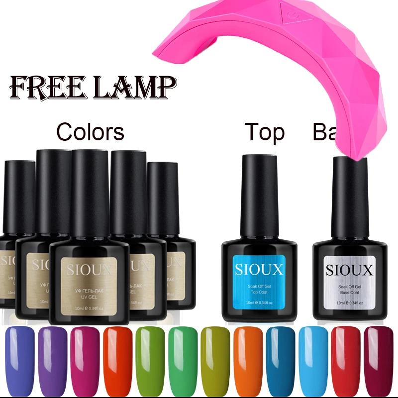 5PCS Gel Lac 10ml +Base +Top Primer Professional Gel Polish Blue Place