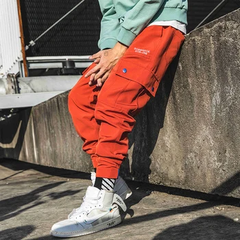 

New Multi-Pockets Fashionable Safari Stylish Men's Jogger Trousers Hip Hop Autumn Casual Street Male Ankle-Length Harem Pants