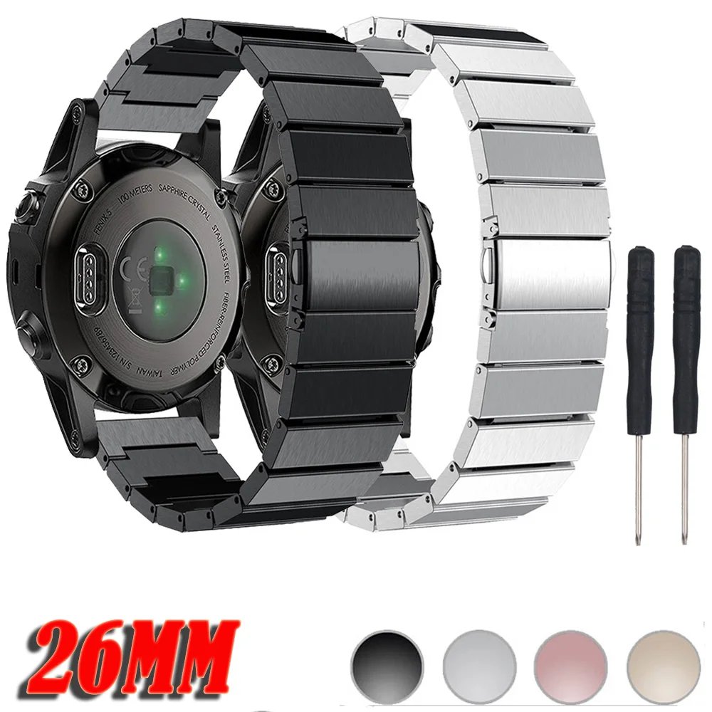 

Stainless Steel Bracelet Watch Band Strap For Garmin Fenix 3 HR Sapphire Smart Watch Watchband Band Strap + Connector Tool
