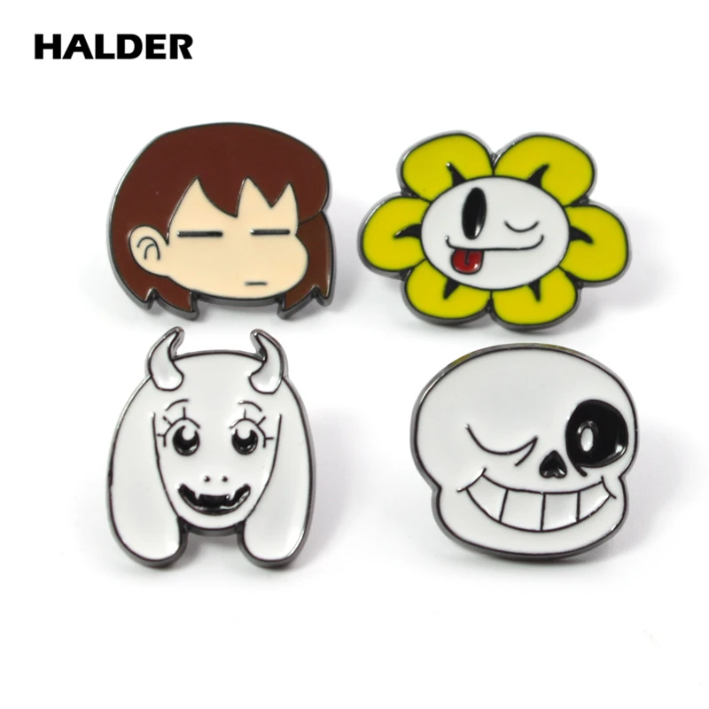 BR0011 аниме halder Undertale мультфильм модные ювелирные изделия Frisk Flowey Toriel Sans броши на булавке Нагрудный значок аксессуары для одежды подарок