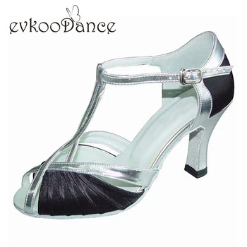 

Black Purple Brown Size US 4-12 Zapatos De Baile Heel Height 8cm Professional Dancing Latin Salsa Shoes For Women NL058