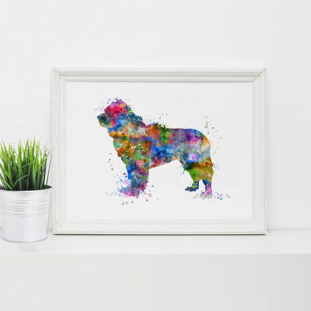 Newfoundland Dog Art Print Poster Newfoundland Dog All Art Wall Hanging